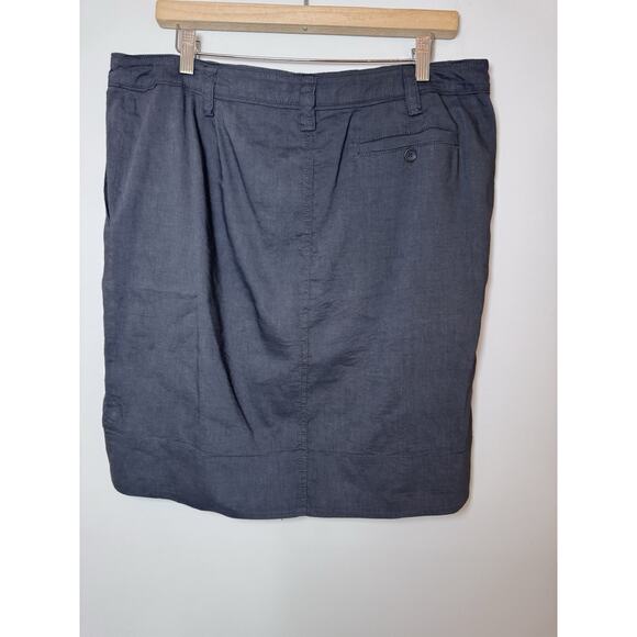 Eileen Fisher Linen Blend Straight Skirt 14 Gray Pleats Lightweight - Picture 4 of 9